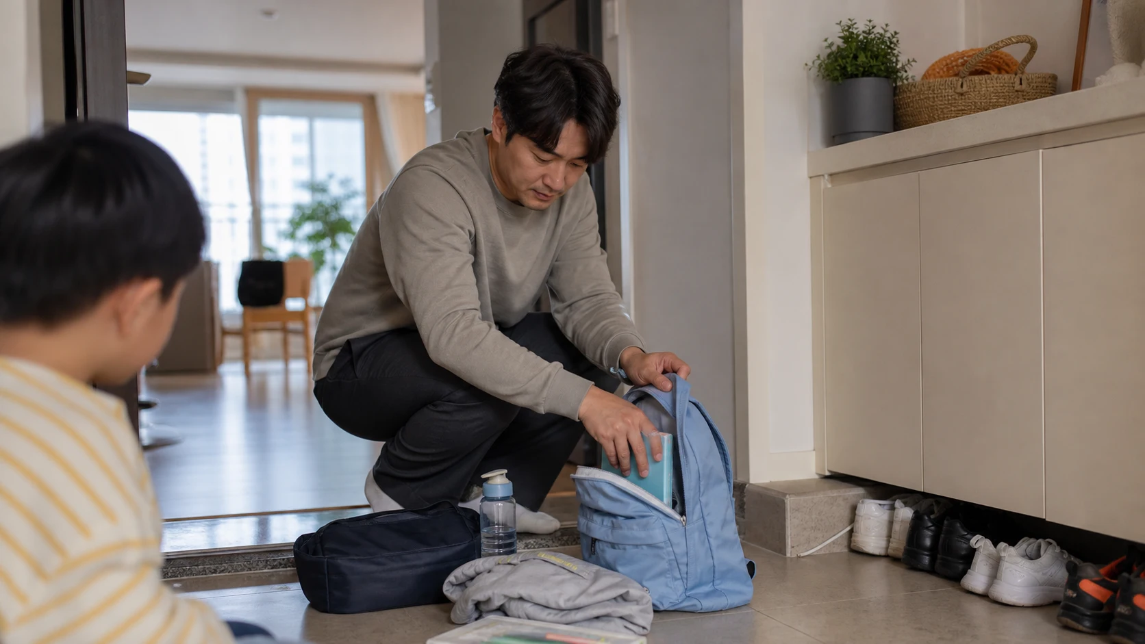 양육권 변호사 상담 준비 사항을 검토하는 모습